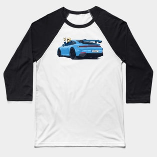 car 911 GT3 skull metal hands blue light Baseball T-Shirt